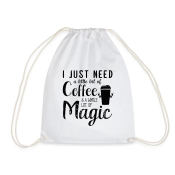 Magic Coffee Caffein magician morning believe gift - Drawstring Bag - white - Front