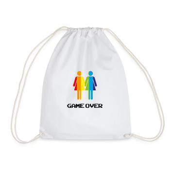Game Over Women Lesbisches Paar LGBT Shirt - Turnbeutel - Weiß - Vorne