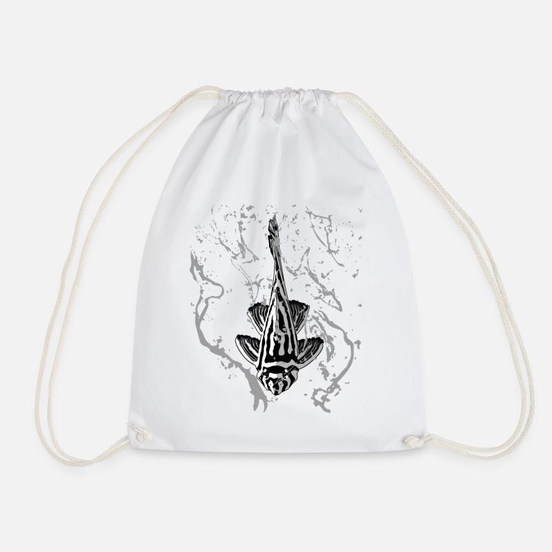 Zebra Catfish L46 Hypancistrus Zebra Pleco Aquarium - Drawstring Bag - white
