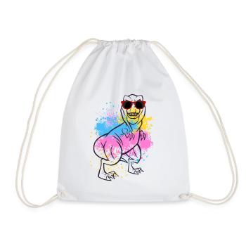 Verres T-Rex Dinosaur Dino Colorés - Sac de sport léger - blanc - Devant