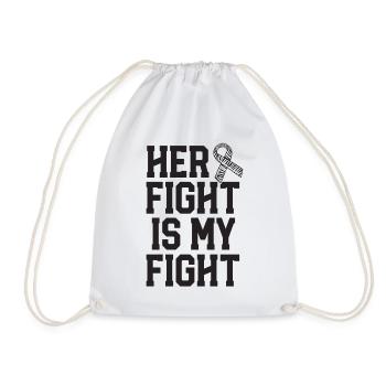 Her Fight Is My Fight Rare Disease Awareness - Drawstring Bag - white - Front