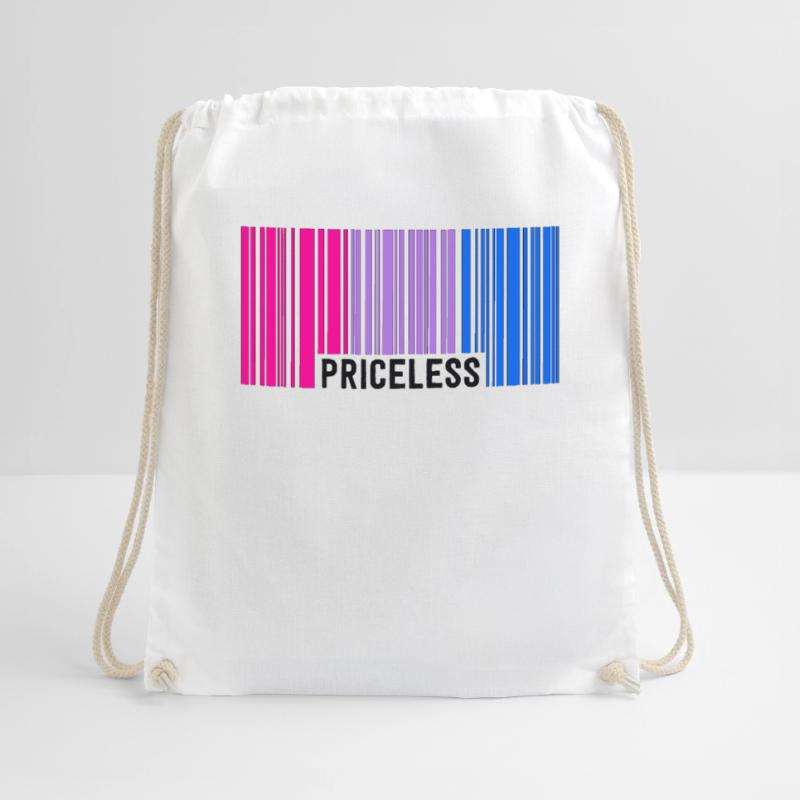 Priceless Bisexual Pride Barcode Subtle Bi Flag Drawstring Bag