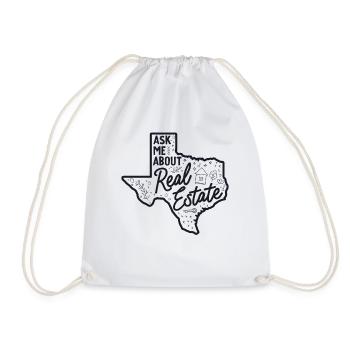 Fragen Sie mich über Real Estate Texas Real Estate Agent - Turnbeutel - Weiß - Vorne