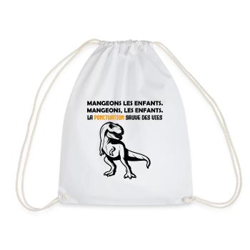 dinosaure. Mangeons, les enfants. !! - Sac de sport léger - blanc - Devant