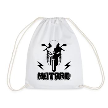 motard que jamais | Motard | moto - Sac de sport léger - blanc - Devant
