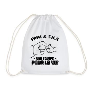 Père Et Fils Une Équipe Pour La Vie - Sac de sport léger - blanc - Devant