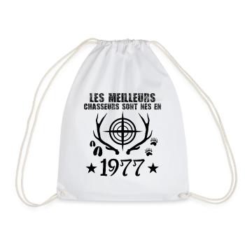 Chasseur | Anniversaire chasseur 1977 cadeau 1977 - Sac de sport léger - blanc - Devant
