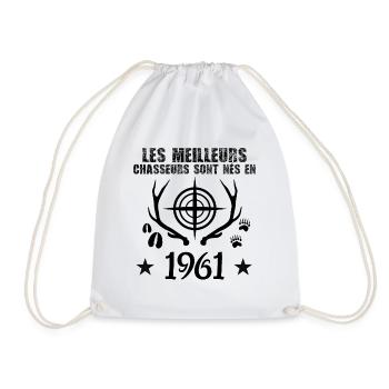 Chasseur | Anniversaire chasseur 1961 cadeau 1961 - Sac de sport léger - blanc - Devant
