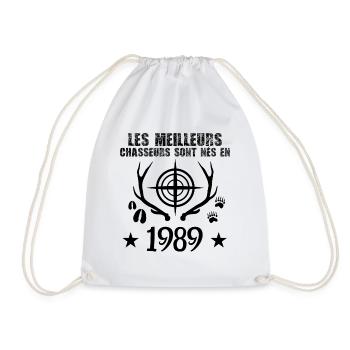 Chasseur | Anniversaire chasseur 1989 cadeau 1989 - Sac de sport léger - blanc - Devant