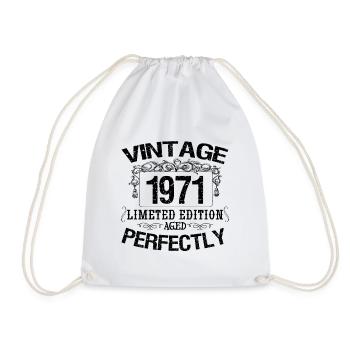 1971 Vintage | Limited edition 1971 aged perfectly - Drawstring Bag - white - Front