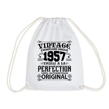 1957 Vintage Anniversaire 1957 original birthday - Sac de sport léger - blanc - Devant