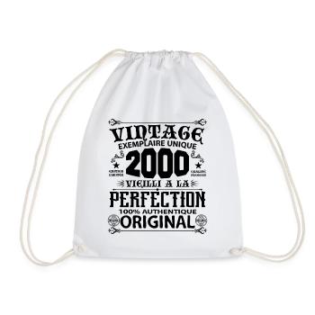 2000 Vintage Anniversaire 2000 original birthday - Sac de sport léger - blanc - Devant