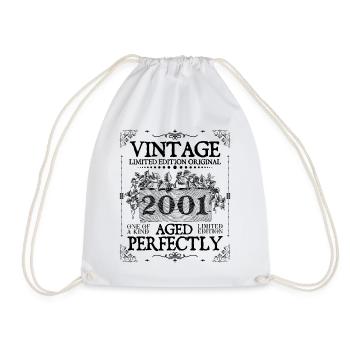 2001 | Vintage Perfekt gealtert seit 2001 Geburtstag - Turnbeutel - Weiß - Vorne