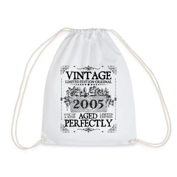2005| Vintage Aged Perfectly since 2005 birthday - Drawstring Bag - white - Front