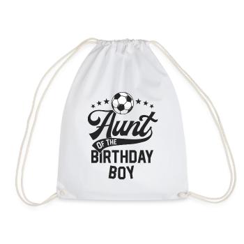 Aunt Of The Birthday Boy Soccer Themed Party - Drawstring Bag - white - Front