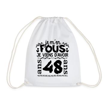 J’ai 48 ans | Je m'en fous j'ai 48 ans - Sac de sport léger - blanc - Devant