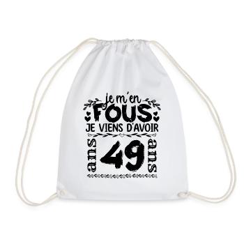J’ai 49 ans | Je m'en fous j'ai 49 ans - Sac de sport léger - blanc - Devant