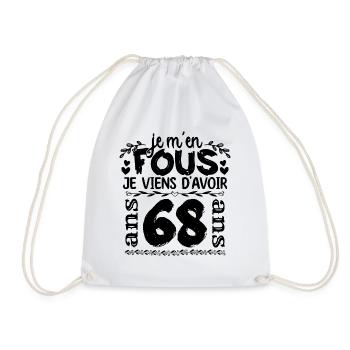 J’ai 68 ans | Je m'en fous j'ai 68 ans - Sac de sport léger - blanc - Devant