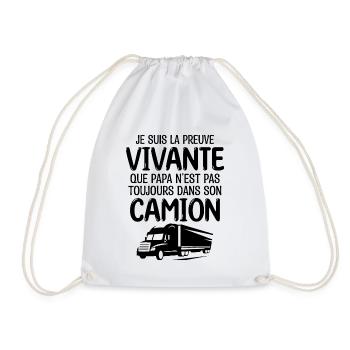 Papa chauffeur de camion fan de camion !! - Sac de sport léger - blanc - Devant