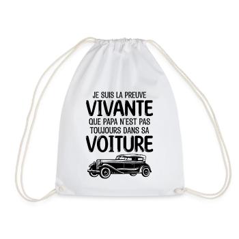 Je suis la preuve que papa t-shirt voiture - Sac de sport léger - blanc - Devant
