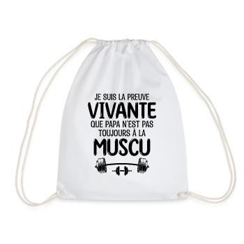 Papa Muscu | papa à la salle de musculation - Sac de sport léger - blanc - Devant