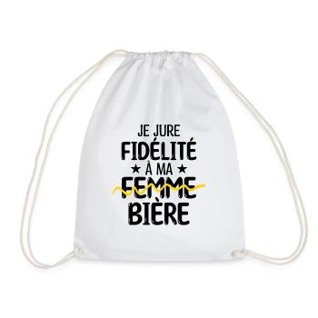 accro à la bière | cadeau pour un accro bières - Sac de sport léger - blanc - Devant