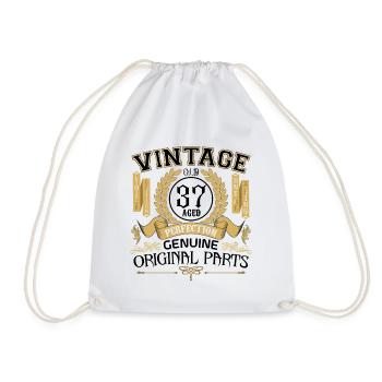 Vintage 37 years - birthday gift 37 years !!! - Drawstring Bag - white - Front