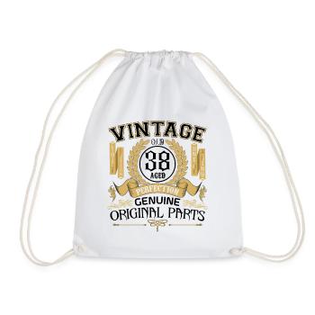 Vintage 38 years - birthday gift 38 years !!! - Drawstring Bag - white - Front