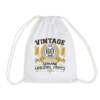Vintage 60 years - birthday gift 60 years !!! - Drawstring Bag - white - Front