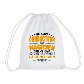 Conducteur pas Magicien | le Meilleur Conducteur - Sac de sport léger - blanc - Devant