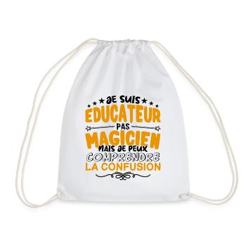 Educateur pas Magicien | le Meilleur Educateur ca - Sac de sport léger - blanc - Devant