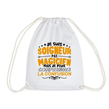 Soigneur pas Magicien | le Meilleur Soigneur cade - Sac de sport léger - blanc - Devant