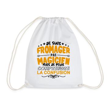 Fromager pas Magicien | le Meilleur Fromager cade - Sac de sport léger - blanc - Devant