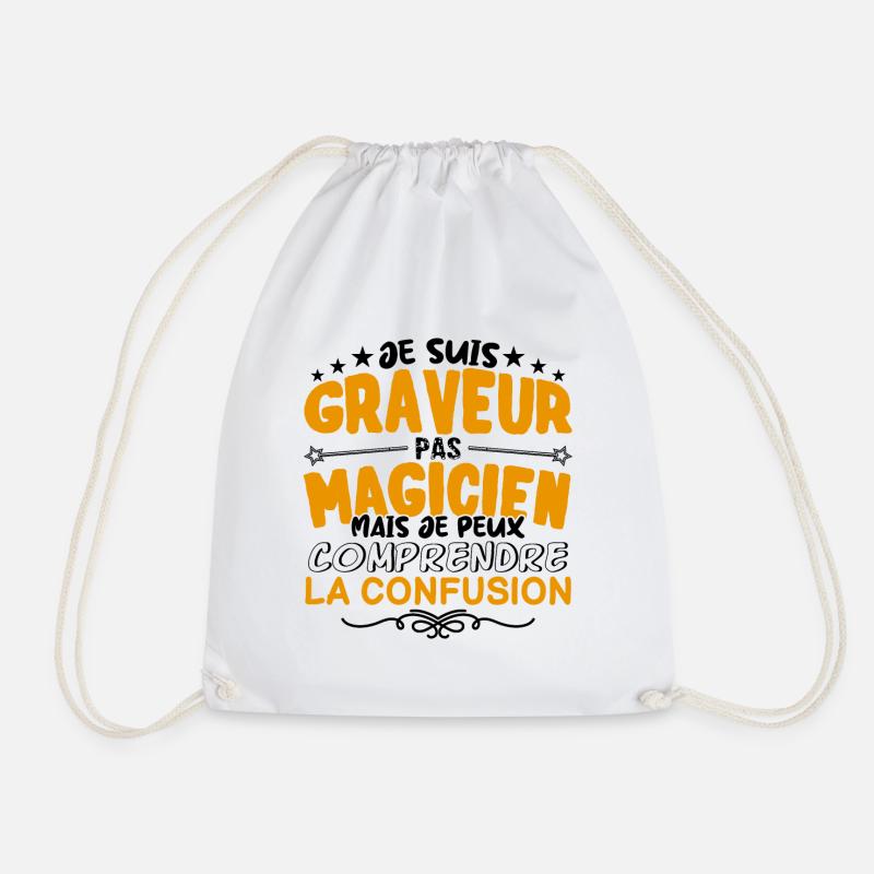 Graveur pas Magicien | le Meilleur Graveur cadeau - Sac de sport léger - blanc
