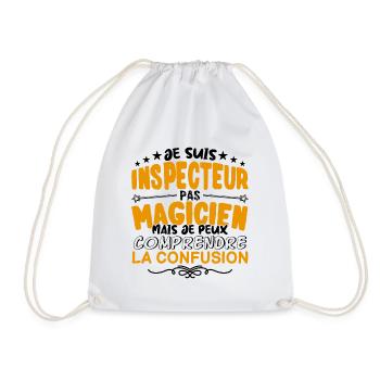 Inspecteur pas Magicien | le Meilleur Inspecteur - Sac de sport léger - blanc - Devant