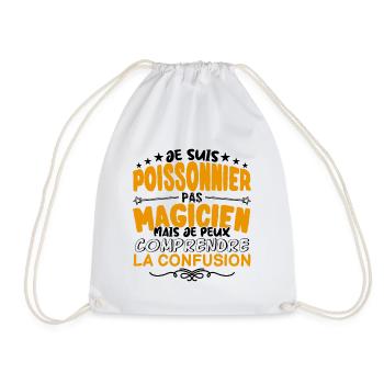 Poissonnier pas Magicien | le Meilleur Poissonnie - Sac de sport léger - blanc - Devant