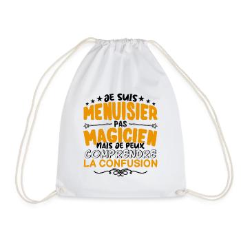 Menuisier pas Magicien | le Meilleur Menuisier cad - Sac de sport léger - blanc - Devant