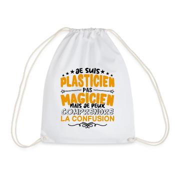 Plasticien pas Magicien | le Meilleur Plasticien - Sac de sport léger - blanc - Devant