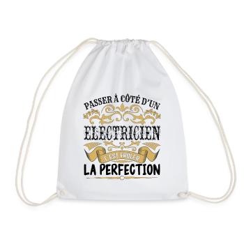 Electricien | le Meilleur cadeau Electricien - Sac de sport léger - blanc - Devant