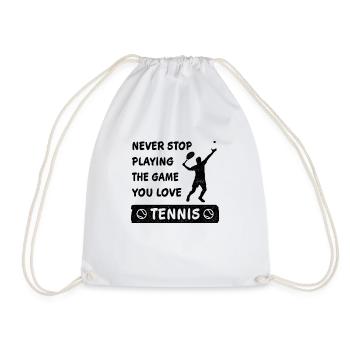 N’arrêtez jamais de jouer au jeu Tennis Gift - Sac de sport léger - blanc - Devant