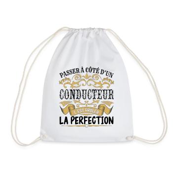 Conducteur | le Meilleur cadeau Conducteur - Sac de sport léger - blanc - Devant
