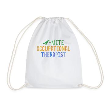 Dinomite Occupational Therapist Dinosaur OT - Drawstring Bag - white - Front