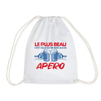 c'est l'heure de l'apéro | apéro à vie Apéritif - Sac de sport léger - blanc - Devant