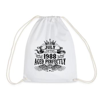 1988 | July Aged Perfectly 1988 birthday gift - Drawstring Bag - white - Front
