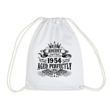 1954 | August Aged Perfectly 1954 Geburtstagsgeschenk - Turnbeutel - Weiß - Vorne