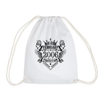 Vintage February 2006 February 2006 born in February - Drawstring Bag - white - Front