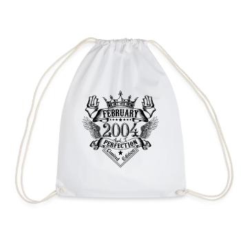 Vintage Février 2004 Février 2004 né en Février - Sac de sport léger - blanc - Devant