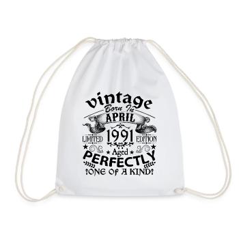 Avril 1991 | Vintage 1991 | né en Avril - Sac de sport léger - blanc - Devant