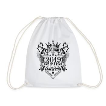 Anniversaire Février 2019 né en Février 2019 - Sac de sport léger - blanc - Devant