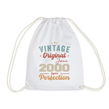 June 2000 Aged to Perfection June 2000 vintage - Drawstring Bag - white - Front